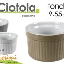 CIOTOLA TONDA IN PORCELLANA PORTA SALSE COLORATA ASSORTITA