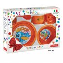 SERVIZIO PAPPA IN PLASTICA BABY 8 PEZZI IN SCATOLA REGALO COSMOPLAST