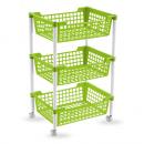 CARRELLO IN PLASTICA PORTA FRUTTA 3 CESTELLI DEEP