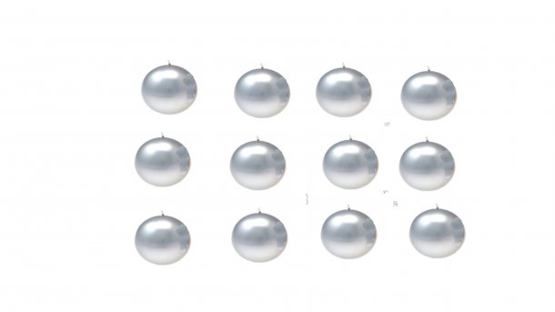SET 12 CANDELE IN CERA A SFERA MIGNON ARGENTO