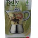 CAFFETTIERA D'AUTORE IN ACCIAIO E PORCELLANA TAZZE 4 BELLY