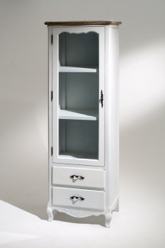 MOBILE COUNTRY WHITE VETRINA CON UN'ANTA E CON DUE CASSETTI