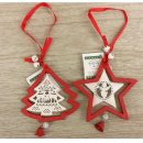 DECORAZIONE COUNTRY STELLA/ALBERO ROSSO