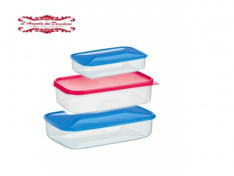 CONTENITORE PER FRIGO SALVA FRESCHEZZA ERMETICO IN PLASTICA CONFEZIONE 3 PZ COSMOPLAST