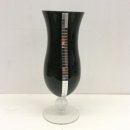 VASO IN VETRO CON BASE A CALICE COLORE NERO CON STRASS 