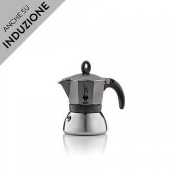 CAFFETTIERA MOKA INDUZIONE TAZZE TRE ANTRACITE