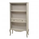 MOBILE COUNTRY SHABBY LIBRERIA IN LEGNO SBIANCATO BREMA CON 2 CASSETTI E 3 RIPIANI