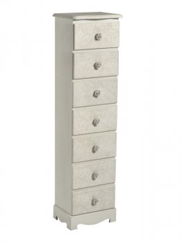 MOBILE CASSETTIERA CREMA COUNTRY CON ROSE CON SETTE CASSETTI PICCOLI