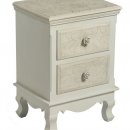 MOBILE COMODINO CREMA COUNTRY CON ROSE CON DUE CASSETTI PICCOLI