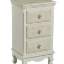 MOBILE COMODINO CREMA COUNTRY CON ROSE CON TRE CASSETTI PICCOLI