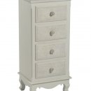 MOBILE COMODINO CREMA COUNTRY CON ROSE CON QUATTRO CASSETTI PICCOLI