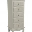 MOBILE COMODINO CREMA COUNTRY CON ROSE CON CINQUE CASSETTI GRANDI