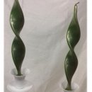 SET 2 CANDELE IN CERA A FORMA DI FIAMMA COLORE VERDE SELVA DEBER