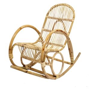 SEDIA A DONDOLO IN RATTAN NATURALE