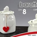 BARATTOLO PORTA SPEZIE IN CERAMICA CON PENDAGLIO CUORE COUNTRY