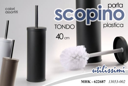 PORTA SCOPINO DA BAGNO IN ACCIAIO SATINATO ASSORTITO