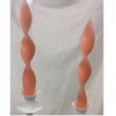 SET 2 CANDELE IN CERA A FORMA DI FIAMMA COLORE SALMONE DEBER