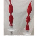 SET 2 CANDELE IN CERA A FORMA DI FIAMMA COLORE ROSSO DEBER