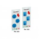 SET 3 GANCI ADESIVI IN PLASTICA TONDI - RETTANGOLARI COSMOPLAST