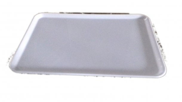 VASSOIO BIANCO RETTANGOLARE BASSO IN PLASTICA PER ALIMENTI
