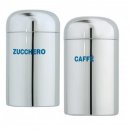 SET 2 BARATTOLI ZUCCHERO CAFFE' IN ACCIAIO INOX MOTTA 