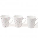 TAZZA MUG IN CERAMICA PREZIOSA CON DISEGNI ROSSI COUNTRY