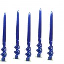 CONFEZIONE 6 CANDELE LACCATE BLU' GIRATE DE BER