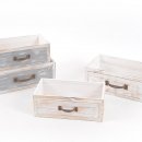 SET 2 CASSETTI RETTANGOLARE IN LEGNO CON MANICI COUNTRY